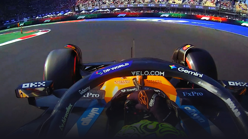 ONBOARD: Lando Norris’ 2025 Pirelli Pole Position Award lap at the Mexico City Grand Prix